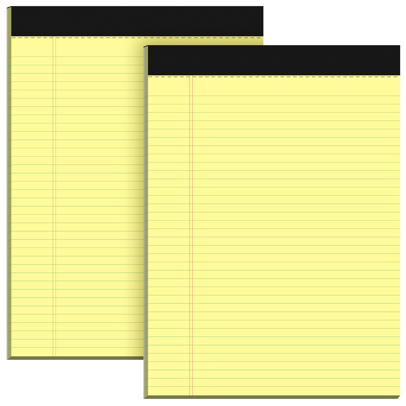 Notepad A4 Legal Pad, 2 Pack Yellow Paper College Ruled Pads for Work, Double-Side Printed Lined Paper Note Pads A4 Narrow Ruled Writing Note Pads 30 Sheets Per Writing Pad for School, Home, Office