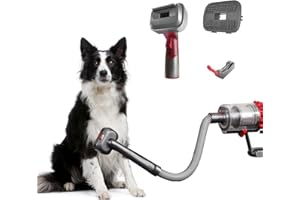 Dysolve Pet Grooming Brush Kit Attachments, Shedding by 95% for Long or Short Haired Dogs and Cats, Furminator Tools Accessories with Release Button for Vacuum Cleaners