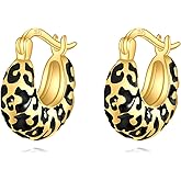 Leopard Print Earrings for Women 925 Sterling Silver Leopard Print Hoop Earrings Geometric Drop Earring Studs Hypoallergenic Fashion Jewelry Gifts