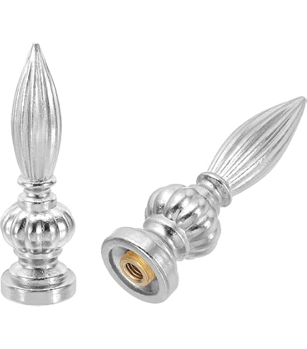 Vintage Lamp Finial Cap – 4-Pack Antique Brass Dual-Thread Knob For 3/8” & 1/4-27 Harps, Decorative Pineapple Top For Table & Floor Lamps (Bronze)