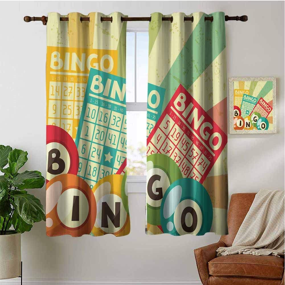PRUNUSHOME Pop Art Cards Lotería dormitorio cortinas opacas, pequeñas