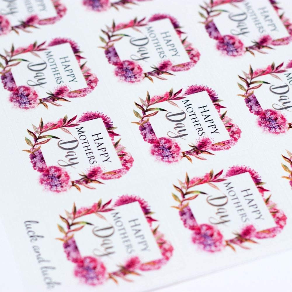 Luck Happy Mothers Day Pink Blossom Single Sticker Sheet with 35 Stickers