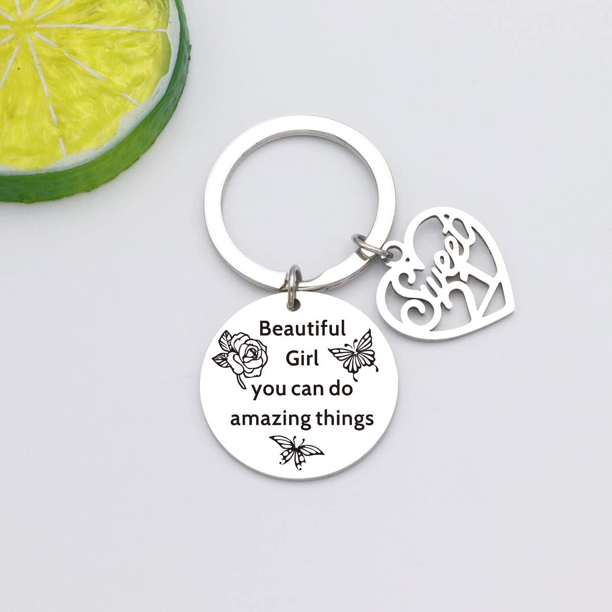 HULALA Inspirational Sweet 21st Keyring Keychain Key Rings Birthday Gift For Her Daughter Granddaughter Sister Friend Behind You All Your Memories Before You All Your Dreams - Image 3
