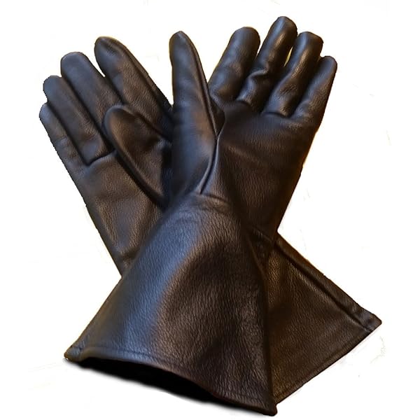 Amazon.com: Leather Gauntlet Gloves Black 2X-Large Long Arm Cuff