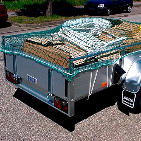 Donet Anhängernetz Transportnetz 2 x 3 m inkl. umlaufender Gummileine Mw. 45 mm grün