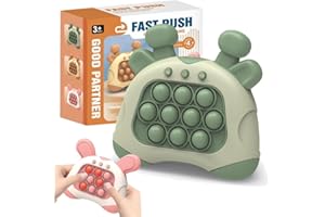 INBOXXE Quick Push Toy with Lights, Fast Push Bubble Game Animal Version Push Game Fidget Toy, Pocket Game for Kids Children's Decompression Breakthrough Puzzle Game Machine for Kids (Green)