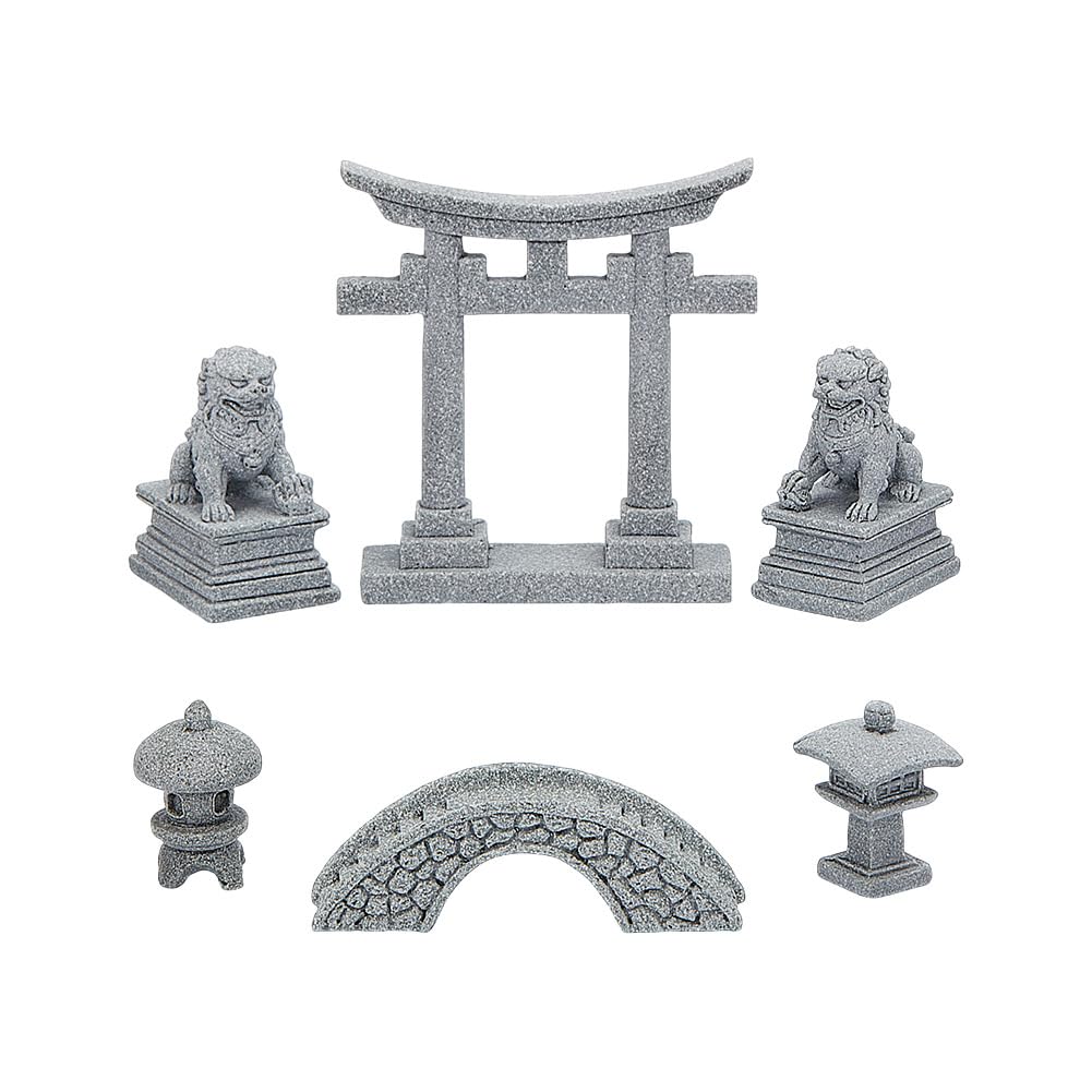 NBEADS 6 Pcs Mini Zen Garden Accessories, 5 Styles Zen Garden Decor Micro Landscape Fish Tank Scene Ornament Celestite Figurines for Landscape Balcony Garden Fish Tank Decoration