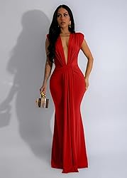 Memoriesea Women's Elegant Sleeveless Deep V Neck