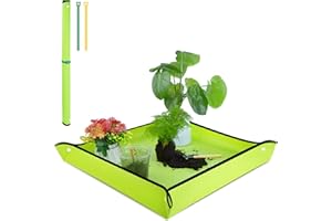 SupKing Green Repotting Mat for Indoor Plant Transplanting,Oxford Fabric Portable Potting Tray Succulent Gardening Mat,Mess Control,Gardening Gift for Plant Lover 29.5" X 29.5"