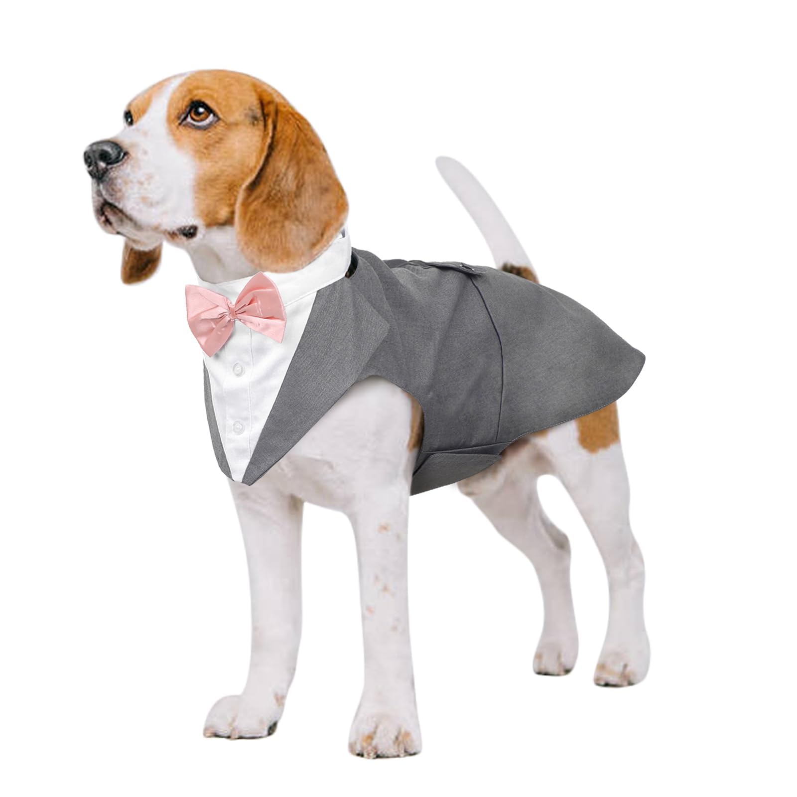 Photo 1 of Kuoser Dog Tuxedo Dog Suit and Bandana Set, Dogs Tuxedo Wedding Party Suit, Doggy Prince Bow Tie Shirt Formal Pet Wedding Attire for Large Medium and Small Dogs Golden Retriever Samo Bulldogs