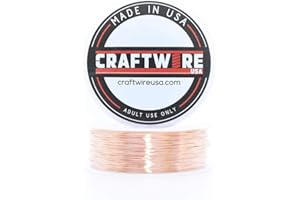 CRAFTWIRE USA Solid Bare Copper Wire Round, Bright, Dead Soft, 680 Feet, 5OZ 28 Gauge (Choose 10 to 30 ga.)
