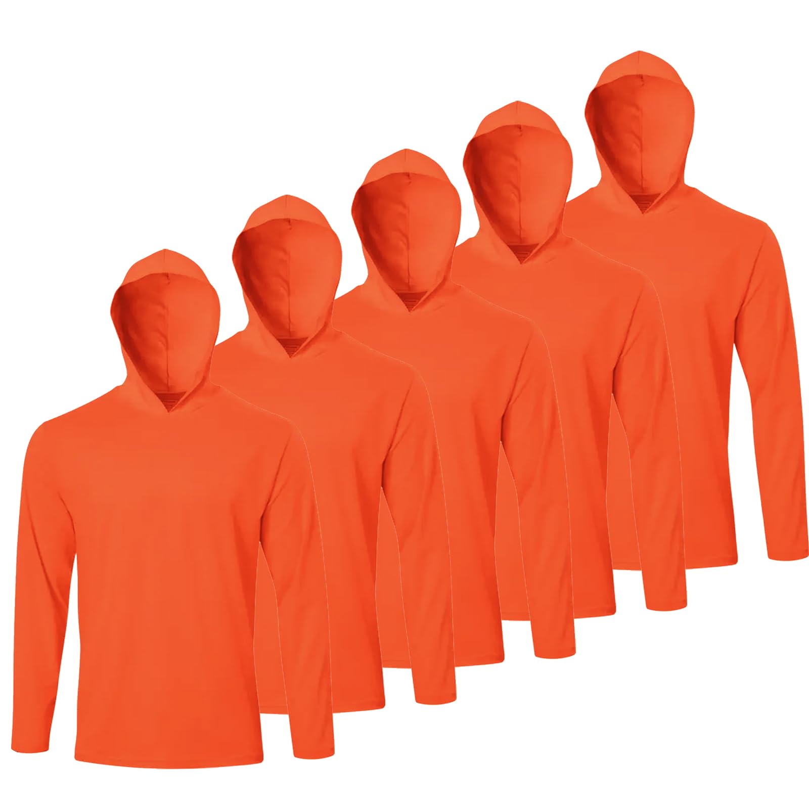 Photo 1 of ***(MISSING FACE MASK)***Mens Long Sleeve T-Shirts Casual Tee Shirt Summer Soft Running Swimming Cycling Fishing Tops Orange SIZE XL