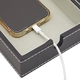 Juvale Valet Tray, Black PU Leather, 6 Compartments, 35x24x4 cm view 5