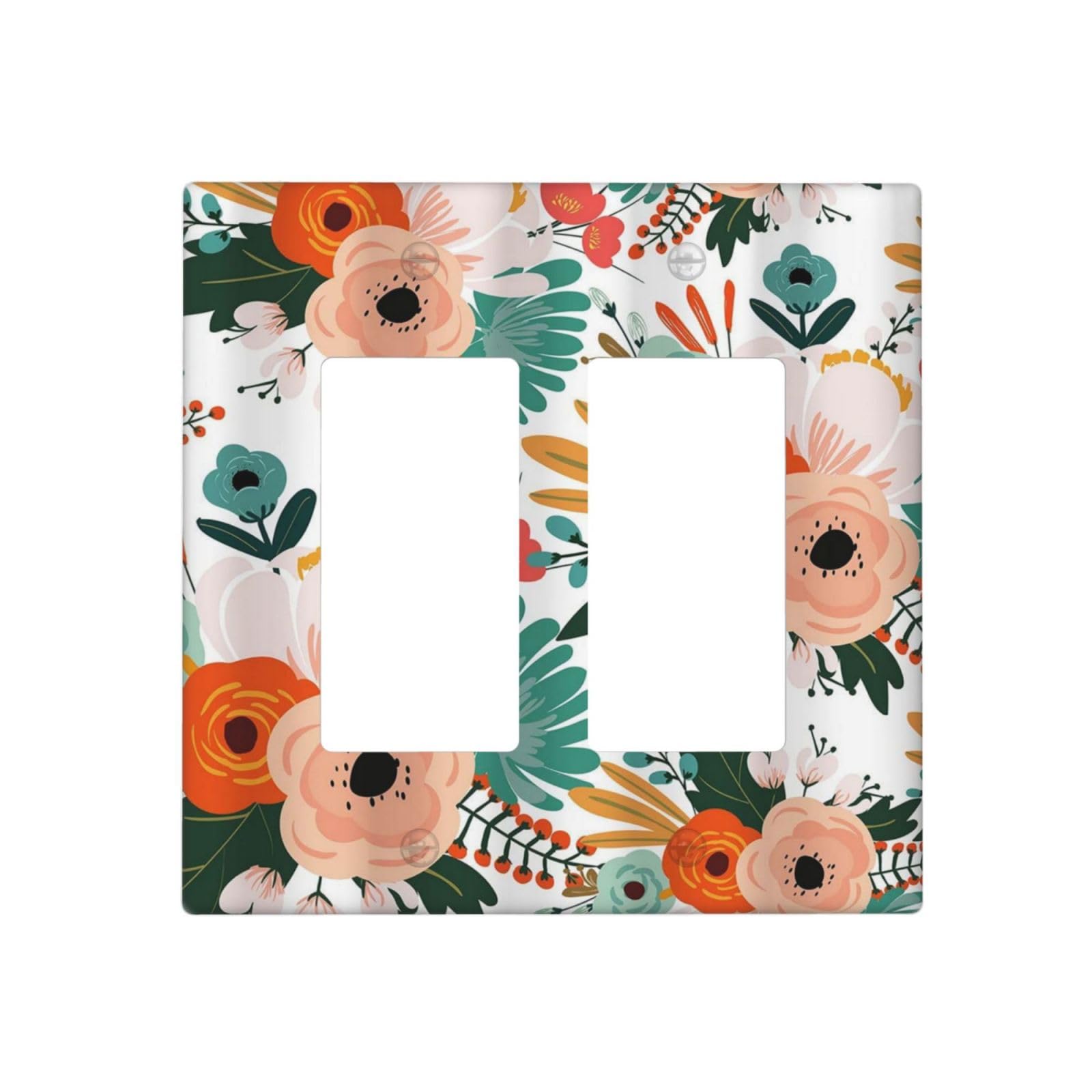 Rustic Floral Boho Colorful Flower 2 Gang Rocker
