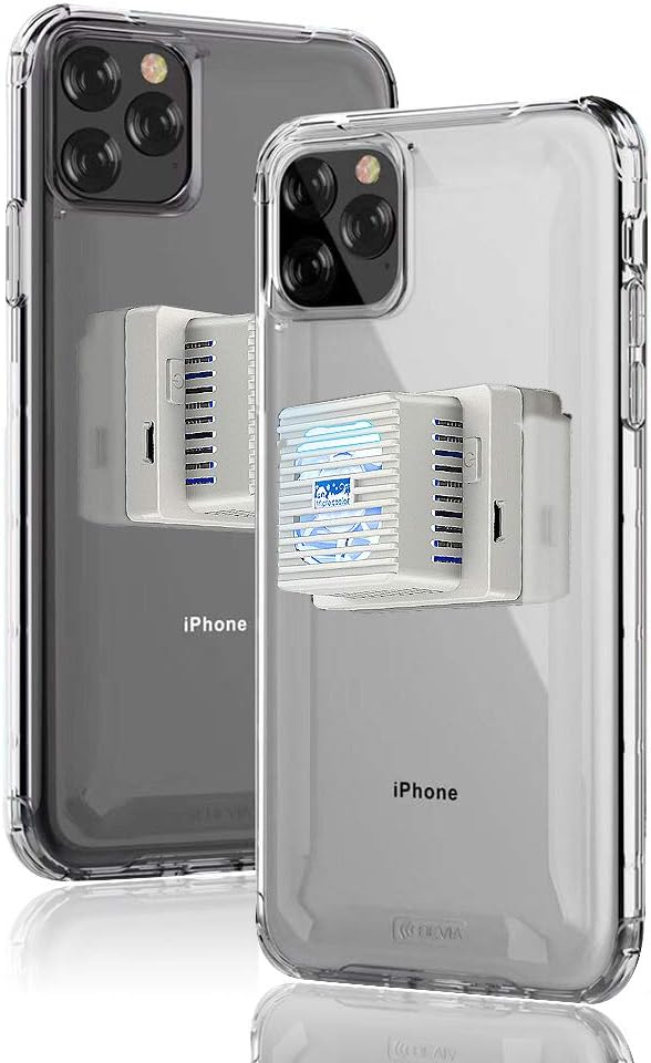 Cyezcor Mobile Phone Radiator, Mobile Phone Semiconductor Cooler, Portable Refrigeration Mobile Phone Fan Integrated with Phone Case,Suitable for Play Games, Watch Videos iPhone 11(6.1")