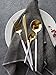Jinsen Customized Stainless Steel Flatware Set for Home Kitchen Restaurant Hotel (White + Gold)