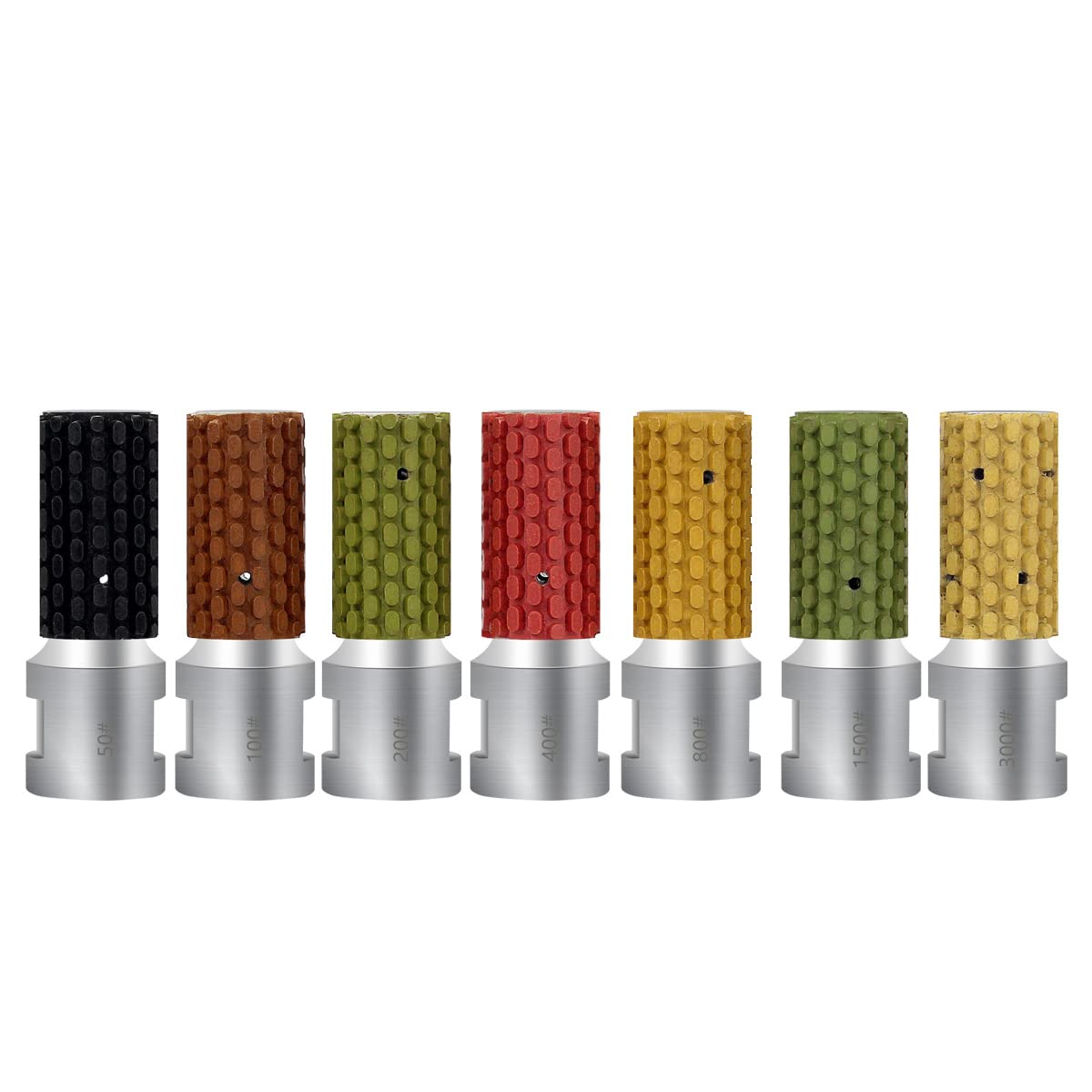 7Set 1" Diamond Drum Wheels Polishing Wet 5/8"-11 Thread - Polishing Sanding Tile Marble Concrete Ceramics 50-3000Grit