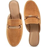 Alicegana Mules for Women Flats Shoes: Comfortable Round Toe Slip on Mules 2026 Dressy Business Buckle Loafers