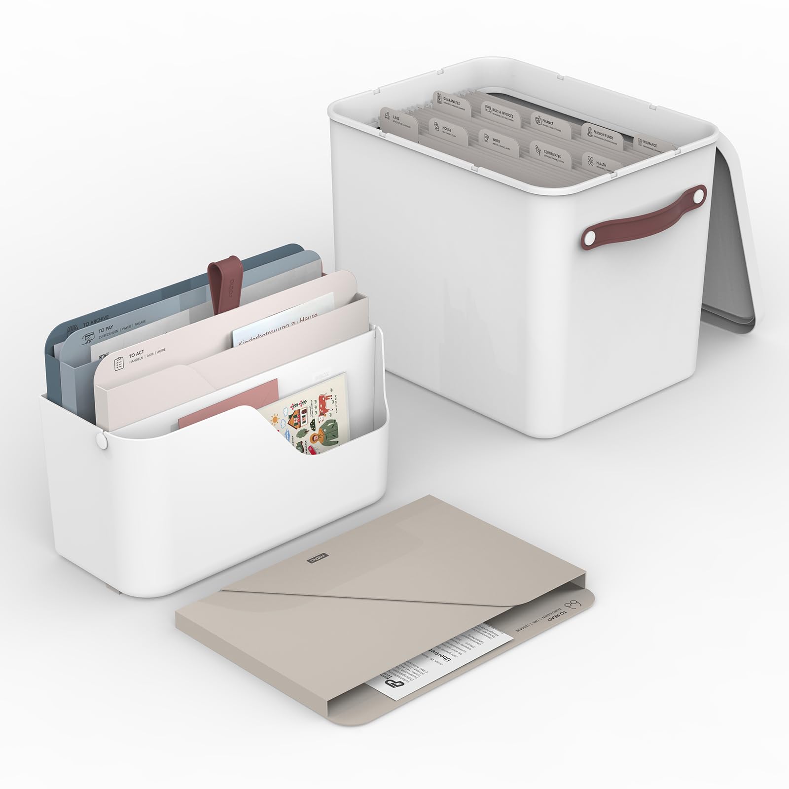 Rotho MY PAPER Plus Document Organiser Desk File Storage Set – BPA-Free A4 Paper Sorter