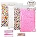 YUEAON 4 pack floam beads slime supplies (45000+2000+1000)pcs 0.08-0.32 inch (2-4-9mm) styrofoam foam beads balls for kids crafts-small+big-colorful-rainbow,white,pink