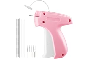 Legebo Stitch Gun for Clothes, Portable Tagging Gun, Handheld Stitch Gun Quick Clothing Fixer, Tag Gun for Clothes, Includes 6 Needles,1000 Black & 1000 White Fasteners (Pink,1pcs+2000tag)