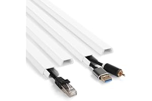 YCLYC 66in White Wire Covers for Cords Kit, Wall Cord Hider, Cord Covers for Wires on Wall, TV Cable Hider Kit, Easy to Install Cable Management 4XL16.5 W0.86 H0.43in