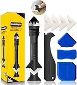 Lookka 3 in 1 Caulking Tool Set Stainless Scraper with 5 Silicone Pads view 1