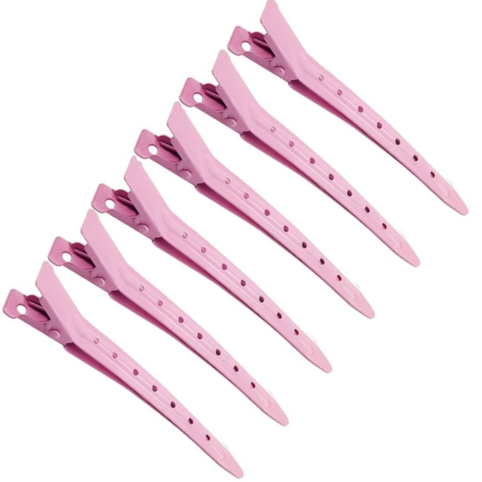 Photo 1 of MtnLaur 24Pcs Duck Billed Hair Clips for Styling Sectioning, Metal Hair Clips for Women Long Hair, Metal Alligator Curl Clips for Hair Roller Salon (Pink)