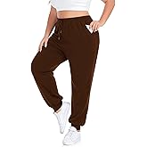 COOTRY Plus Size Sweatpants for Women Loose Elastic Waist Drawstring Joggers Workout Lounge Pants With Pockets