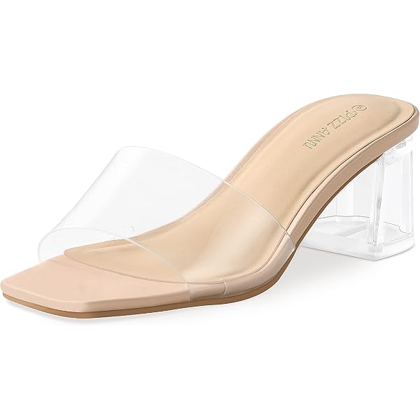 MERRORI Women's Patent Low Heel Sandals - Slip-On Open Toe, Chunky 1.5 Inch Heel