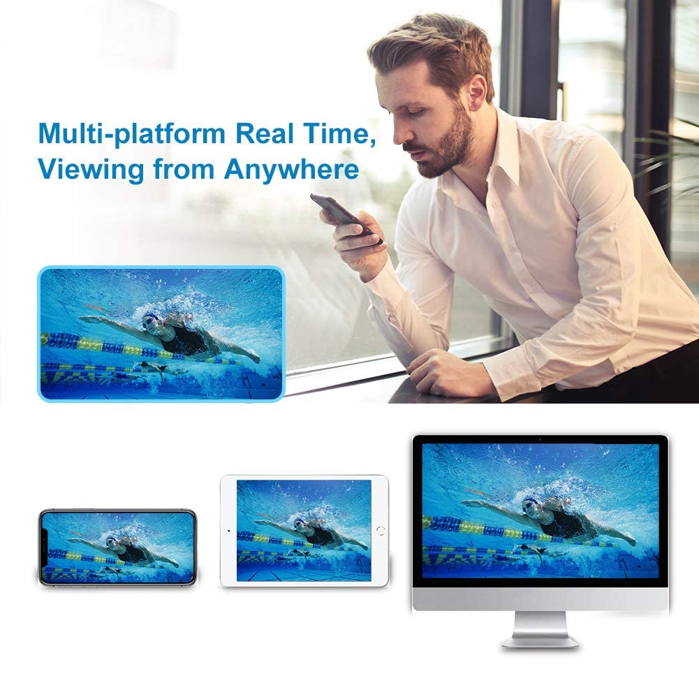 Underwater Cameras 304 Stainless Steel IP68 5MP 2592×1944 POE IP Camera 32Ft Cable Koi Pond Camera