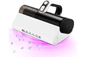 DIZIKZO Bed Vacuum Cleaner, Handheld UV Mattress Cleaner With LED Light & High Heating Tech, 500W Powerful Deep Vacuum, HEPA Filter for Bed, Pillow, Couch, Pet Hair and Carpets Cleaning