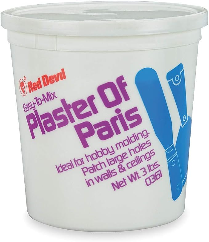 Plaster of Paris, Powder, 3 lb. Tub, White Wall Surface Repair