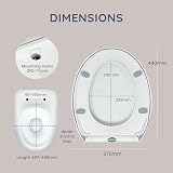 CUQOO Oval White Soft Close Quick Release Toilet Seat Adjustable O-Shape view 3