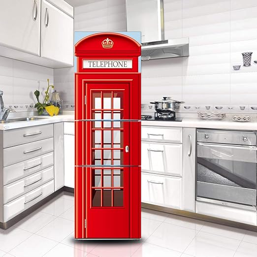 LMYWSX Pegatina Nevera Vinilo Impermeable Cabina De Teléfono Arte ...