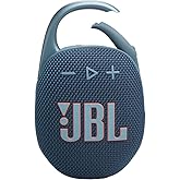JBL Clip 5 - Ultra-Portable, JBL Clip 5 - Ultra-Portable, Waterproof & Dustproof Bluetooth Speaker, Big Pro Sound with Punchy bass, Integrated Carabiner, Up to 12 Hours of Play, (Blue) (Renewed)