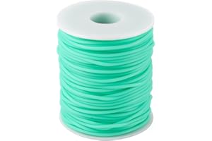 BB BEADTHOVEN Beadthoven 2mm Hollow Pipe Rubber Tube Cords, 54.68Yards Barber Cord for Knitting Stitch Holder, Tubing Rubber Cord with Spool for Bracelet Jewelry Making DIY Crafts 1mm Hole - Aquamarine