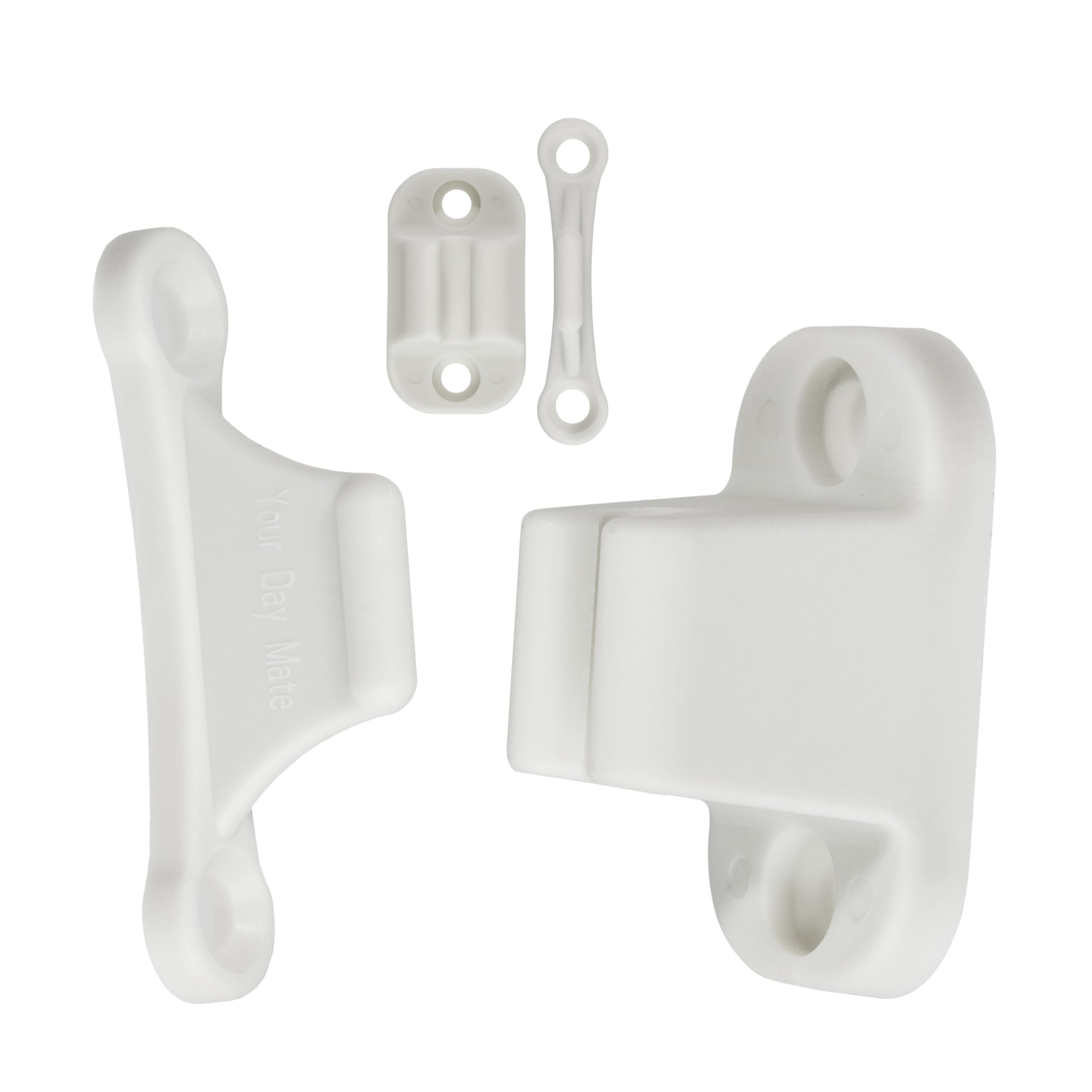 Door Retainer for caravans, 2 Pack, in White, for screwing on, with 35 mm and 48 mm Hole spacing