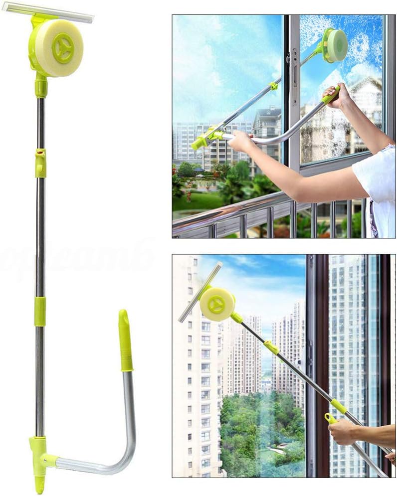 Cabilock Telescopic Window Squeegee High Rise Rotating Squeegee Cleaner Window Wiper Cleaning