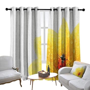 Amazon Com Lewis Coleridge Blackout Curtains Yellow Flower Cute