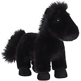 Apricot Lamb Toys Plush Black Wild Pony Horse Stuffed Animal Soft Cuddly Perfect for Kids 9.4 Inches