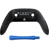 Replacement Back Shell Cover Trim for DualSense Edge Controller Compatible with PS5 DSE- Clip-On Housing with OEM-Spec Soft Rubber Grip, Fixes Yellowing &amp; Peeling (Black)