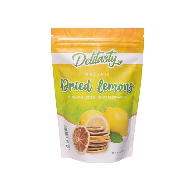 DELITASTY DRIED LEMON SLICES – DEHYDRATED FRUIT FOR COCKTAILS – DEHYDRATED LIMES FOR COCKTAILS – DRIED LIMES -PACK 3 OZ.