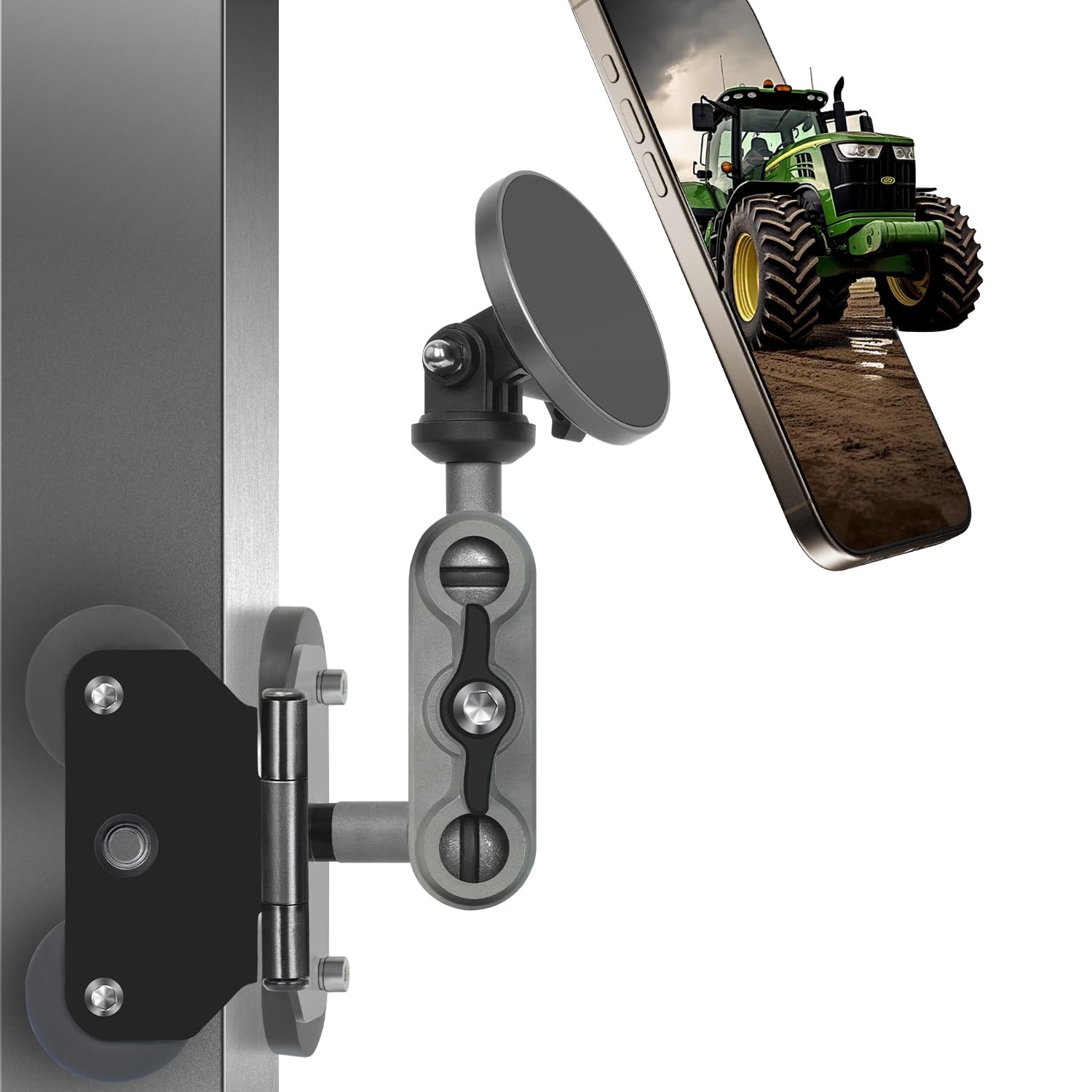 Photo 1 of ***MISSING PIECES*** Guyefofo Tractor Magnetic Phone Mount, Aluminum Alloy Heavy Duty Magnetic Phone Holder for Tractor/Truck/Forklift/Boat/Motor Vehicles, Tractor Accessories Fits All Phone