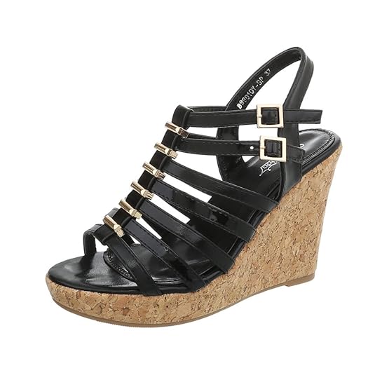 Ital-Design Keilsandaletten Damenschuhe Keilabsatz/Wedge Keilabsatz Schnalle Sandalen & Sandaletten