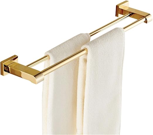 Weare Home Doppel Handtuchstange Handtuchhalter Fur Badezimmer Dusche Kuche Aus Hochwertig Alle Messing Luxus Poliert Gold Finished Wandmontag Bohren Deko Design Modern 60cm Amazon De Kuche Haushalt