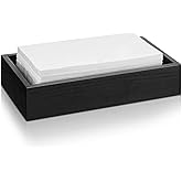 Kigley 2 Inch Tall Wood Guest Towel Holder Tray for Bathroom Black Napkin Holder Tray for Table Hand Towel Storage Basket Home Countertop Kitchen Desk Counter Drawers Hotel Toilet Tank Party Decor