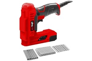 Powertough AC Electric Staple Gun 2 in 1, Good for Home Decoration,Leather and Carpentry(T50 Staples:8mm,10mm,14mm, 18GA Brad