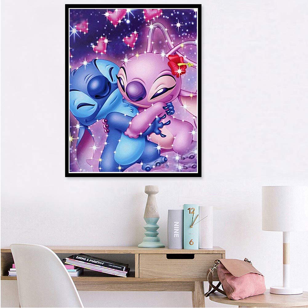 5D DIY Full Drill Diamond Painting Kit, Rhinestone Painting Kits for Adults and Children Embroidery Arts Craft Home Decor Cartoon Anime Series14 x 18 inch (Embrace, 35x45cm)