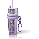 SDGA+ 24 oz Stainless Steel Tumbler with Lid and Straw, Insulated Water Bottle Leak Proof for Hot and Cold, Portable Travel Coffee Mug, Reusable Coffee Cup for Women, Purple
